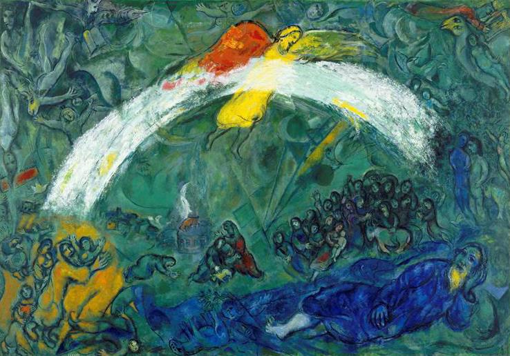Noah und der Regenbogen Zeitgenosse Marc Chagall Ölgemälde